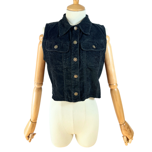 Vintage corduroy sleeveless jacket - M