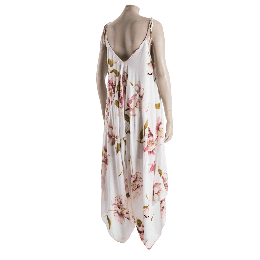 Floral print harem jumpsuit with adjustable straps - S/M