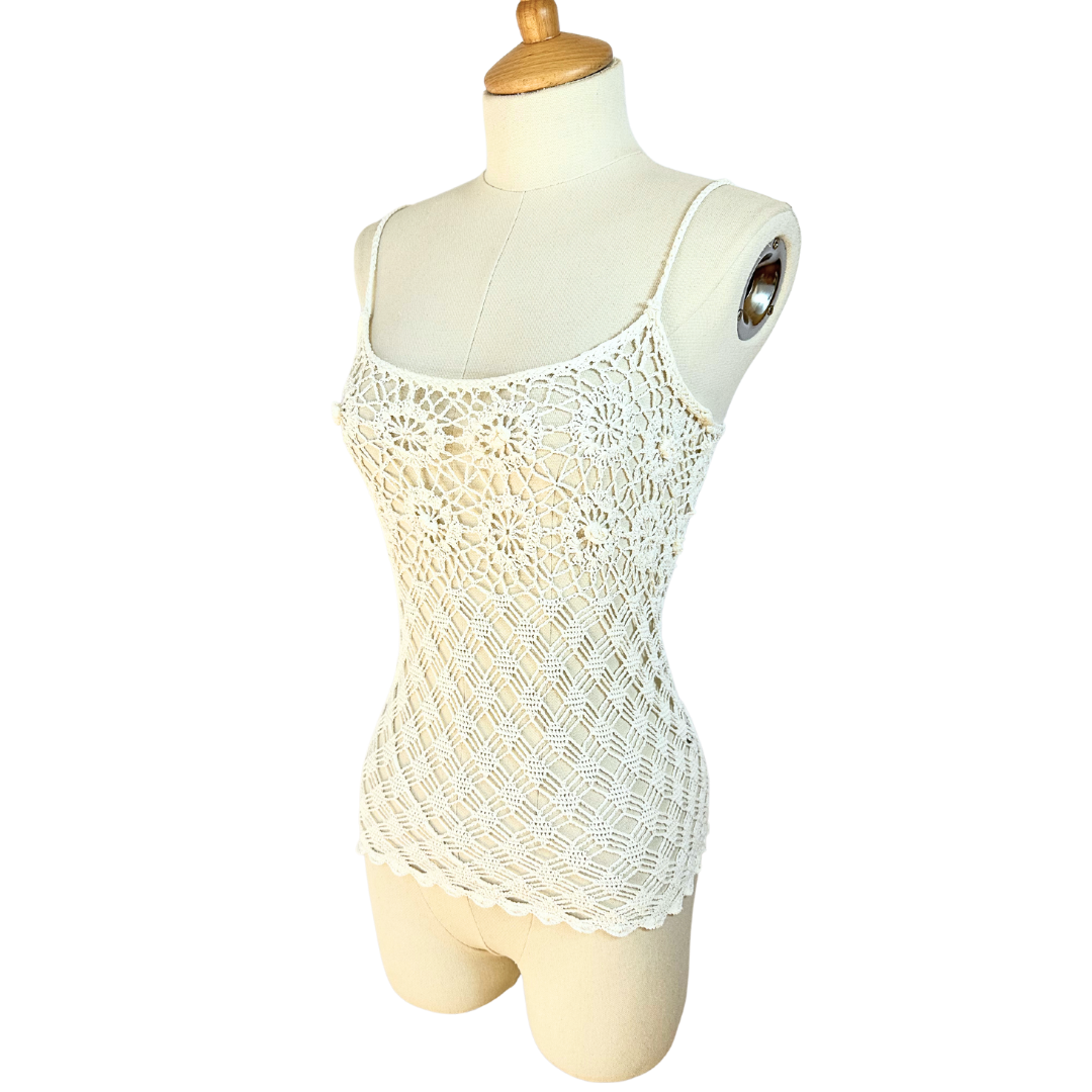 Spaghetti strap crochet top - S