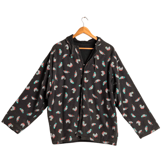 Reversible button up hooded jacket - XL/2XL