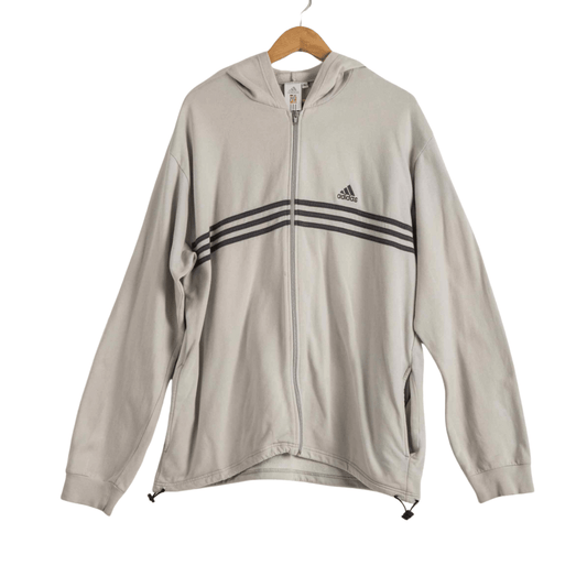 Adidas hooded zipped-up jacket with drawstring hem - XL