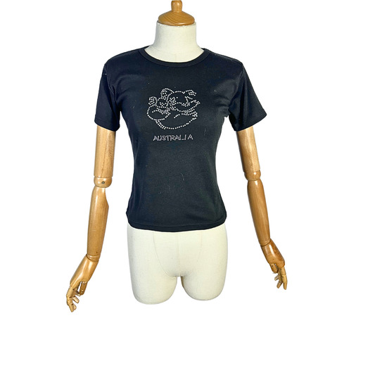 Black 90s Australia baby tee - M