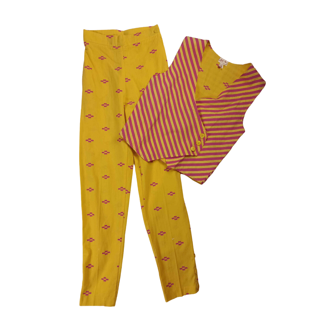 2-piece printed waistcoat and pants set - XS/S