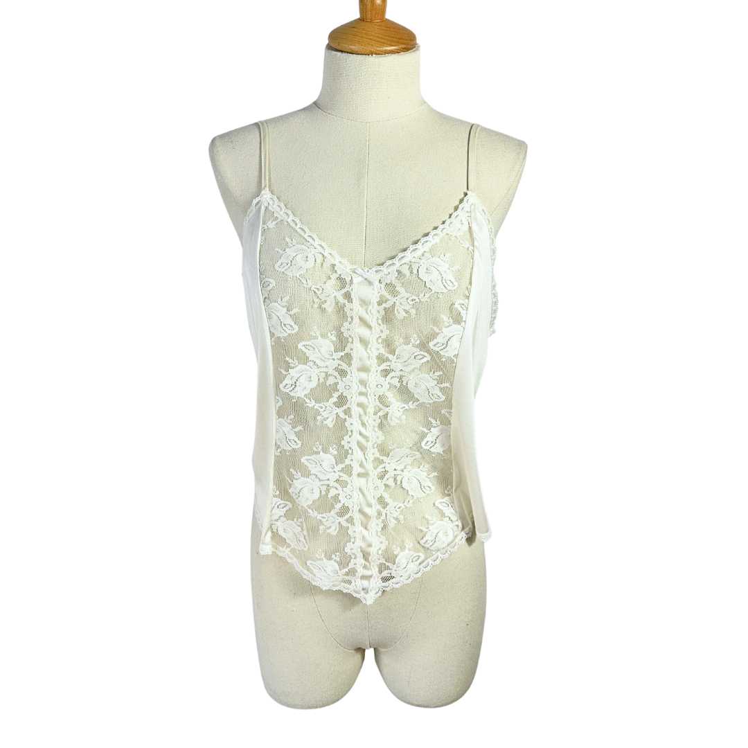 Cream vintage lace cami - L