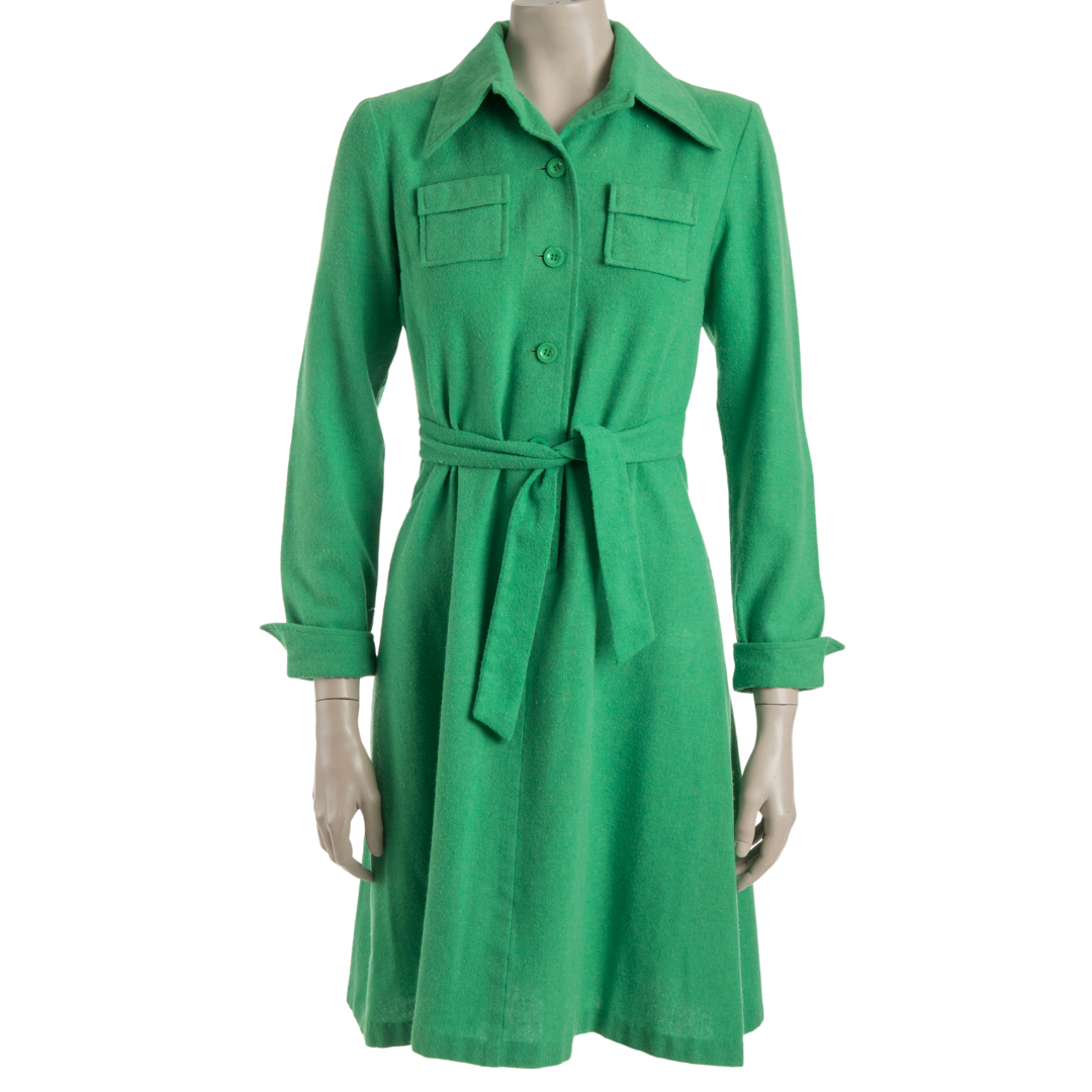 70s vintage longsleeve shirtdress - M