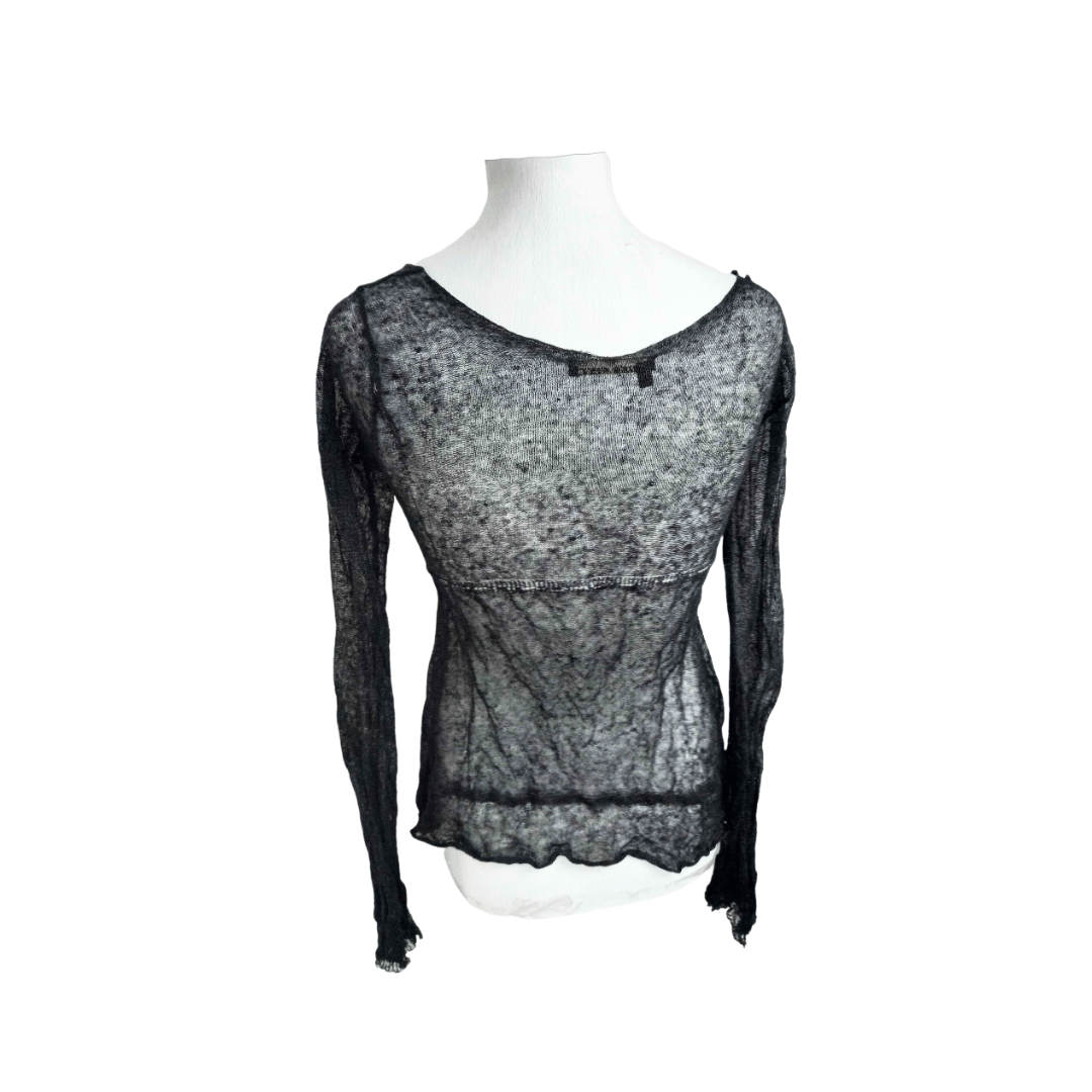 Miss Sixty bell-sleeve see-through top - M