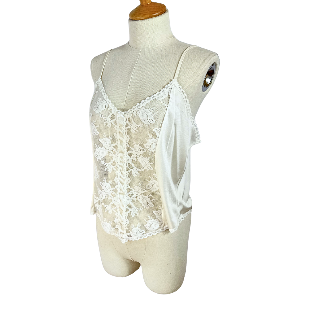 Cream vintage lace cami - L