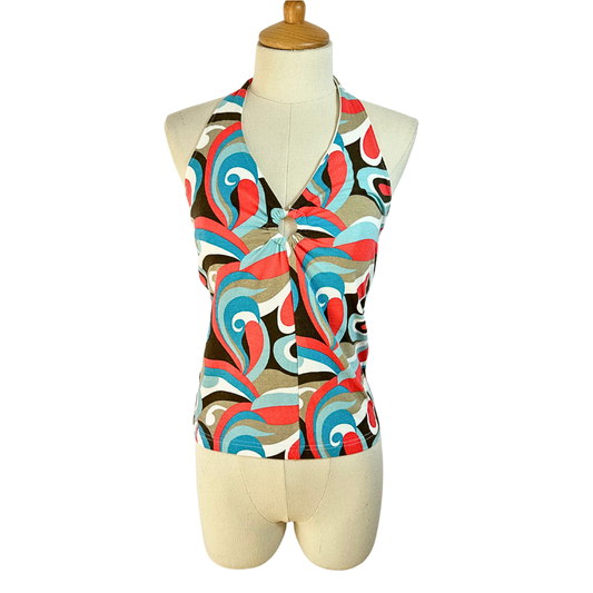 Psychedelic print halter top - S