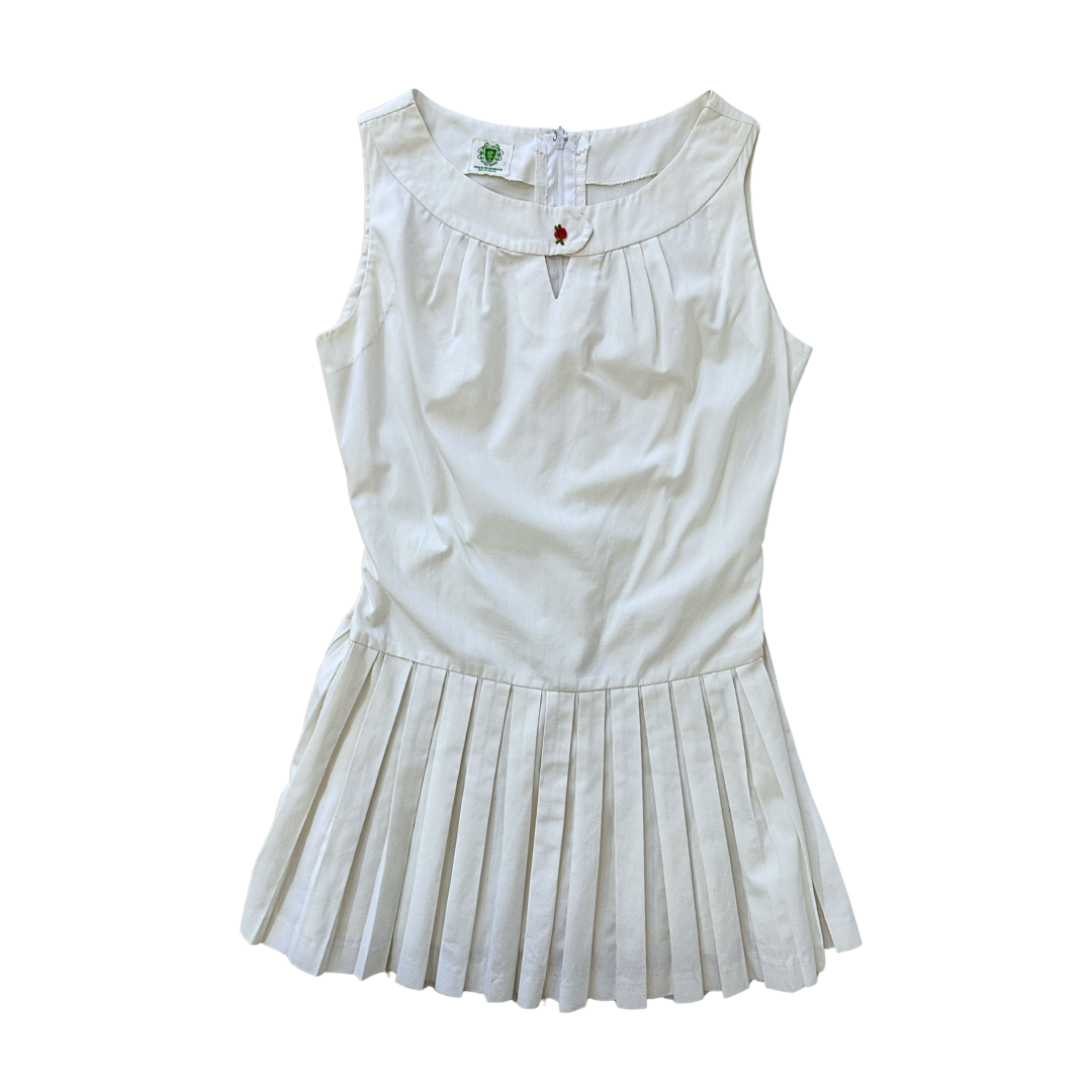 White 70s vintage tennis dress - XS/S