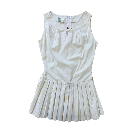 White 70s vintage tennis dress - XS/S