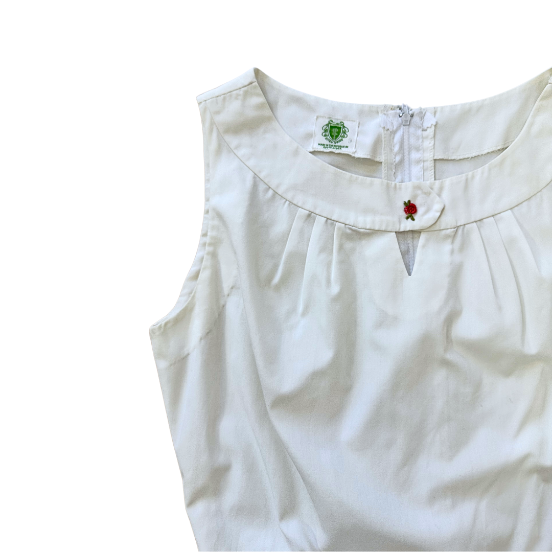 White 70s vintage tennis dress - XS/S