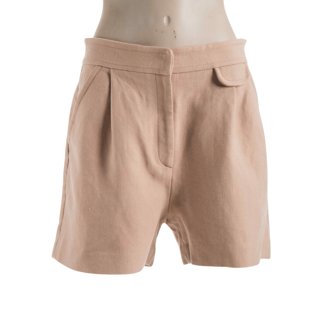 High-waisted wool-blend shorts - L