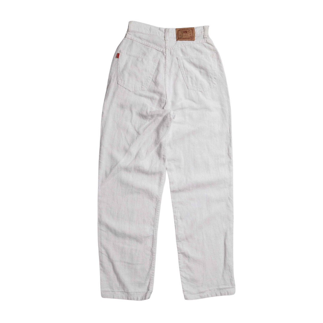High-waisted cotton pants - M