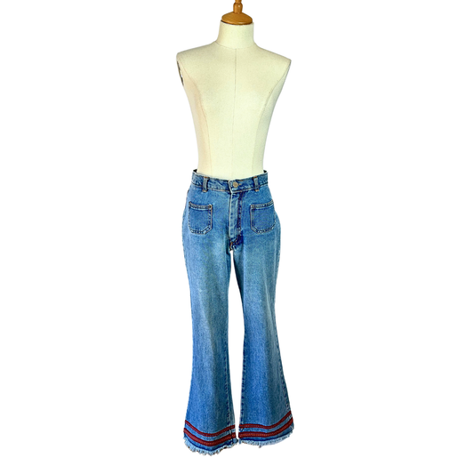 Boho bootleg denim jeans - M