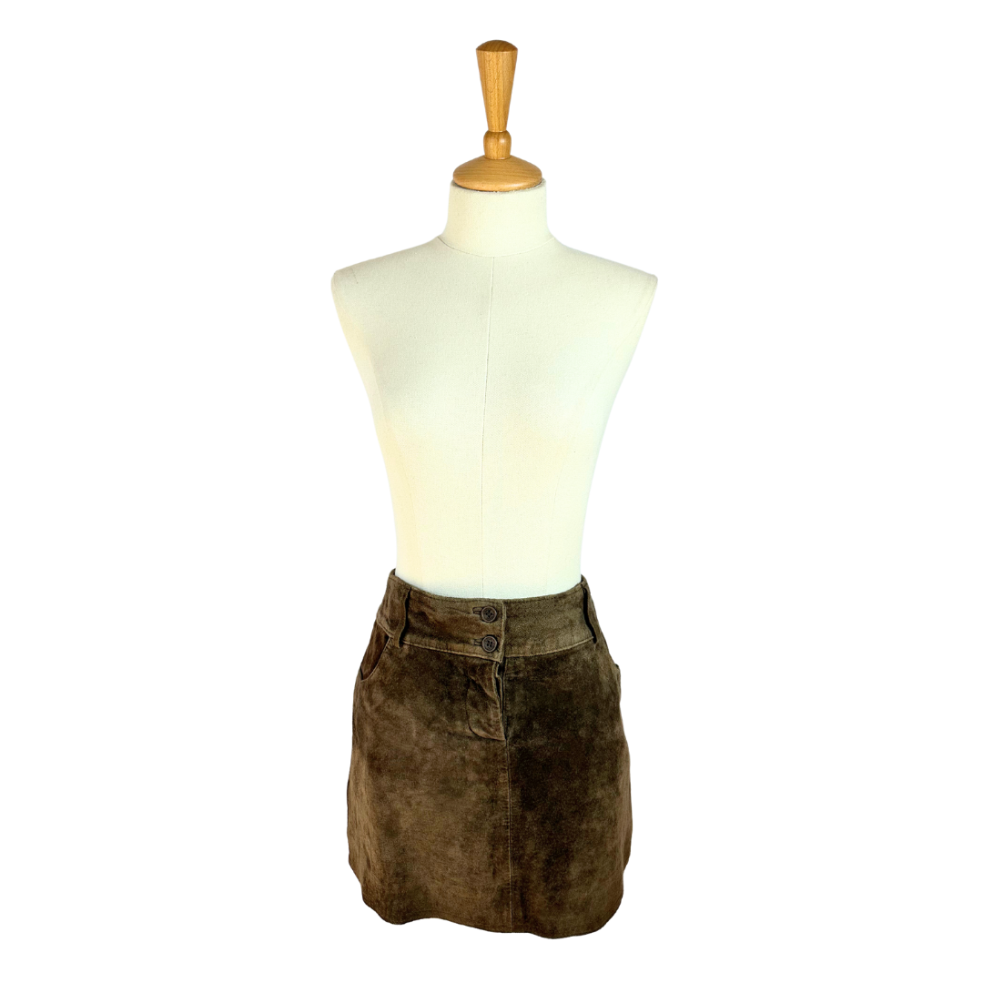 Vintage suede mini skirt - L