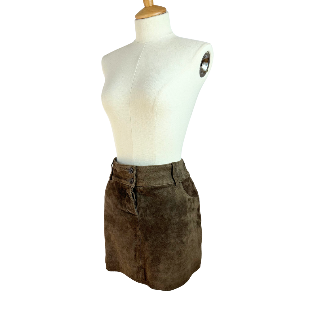 Vintage suede mini skirt - L