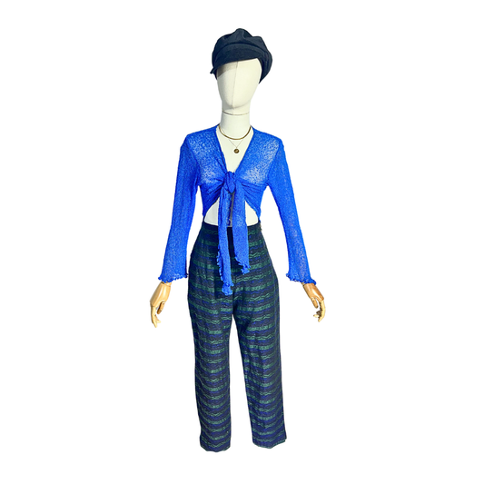 Vintage striped high waist pants - S