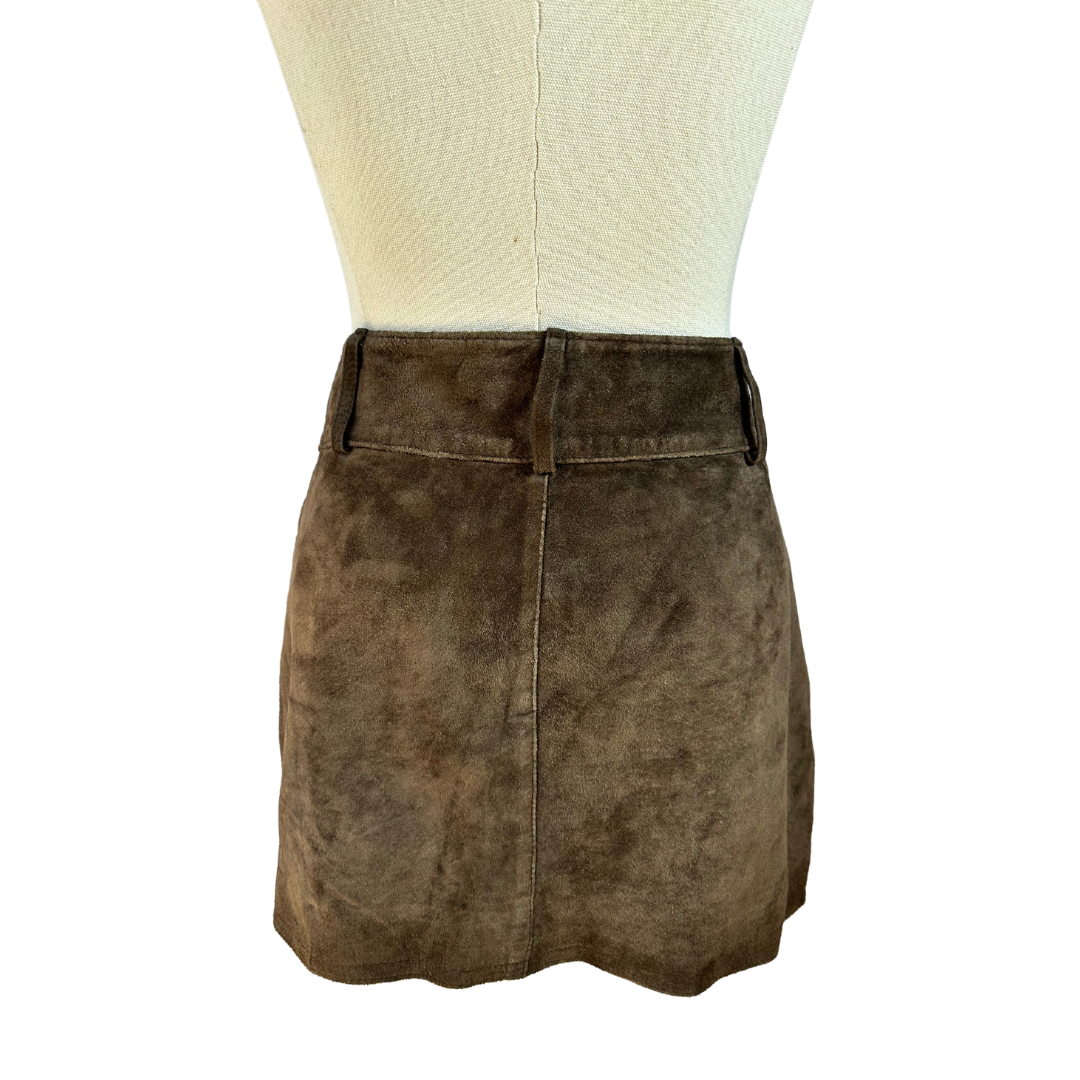 Vintage suede mini skirt - L