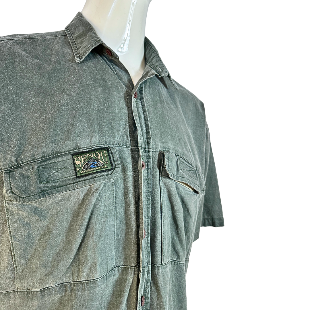 Green smoke vintage shirt - L