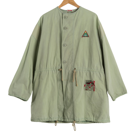 Green vintage button down parka jacket - 2XL/3XL