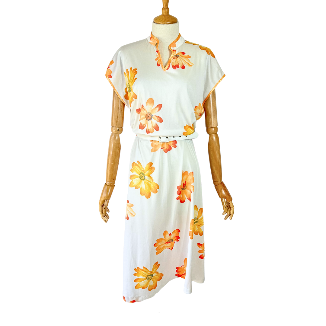 Vintage floral midi dress - M