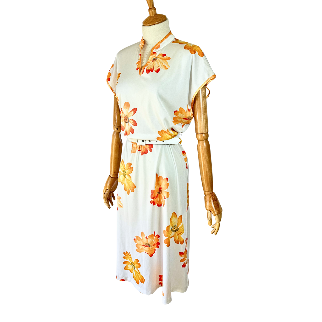 Vintage floral midi dress - M