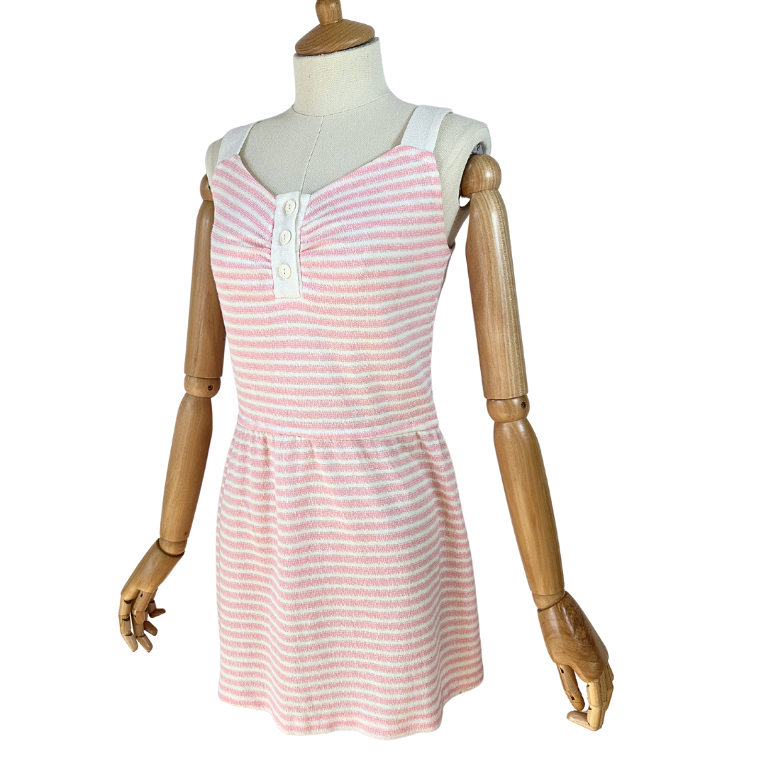 Vintage wide strap striped dress - S