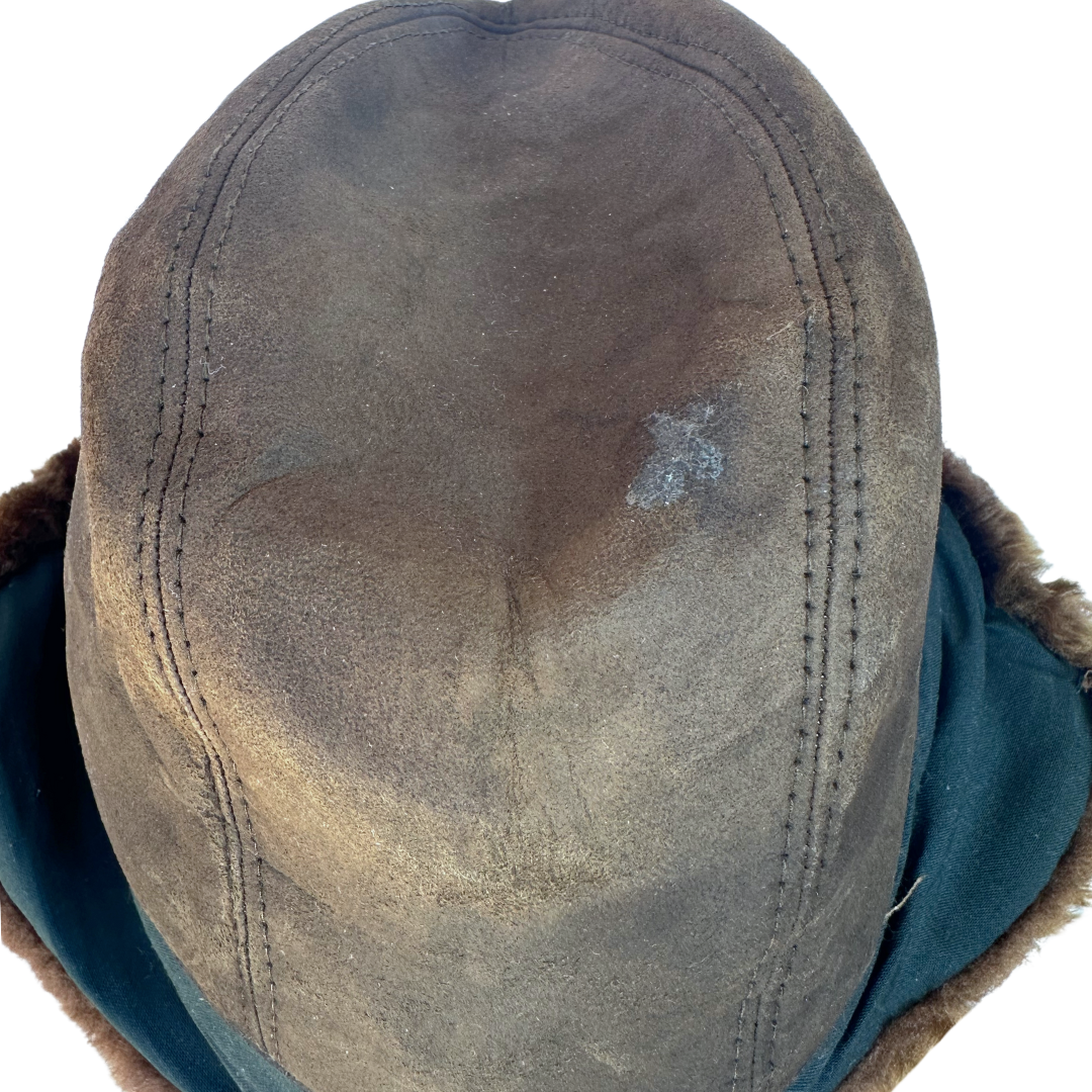 Vintage suede trapper hat - L