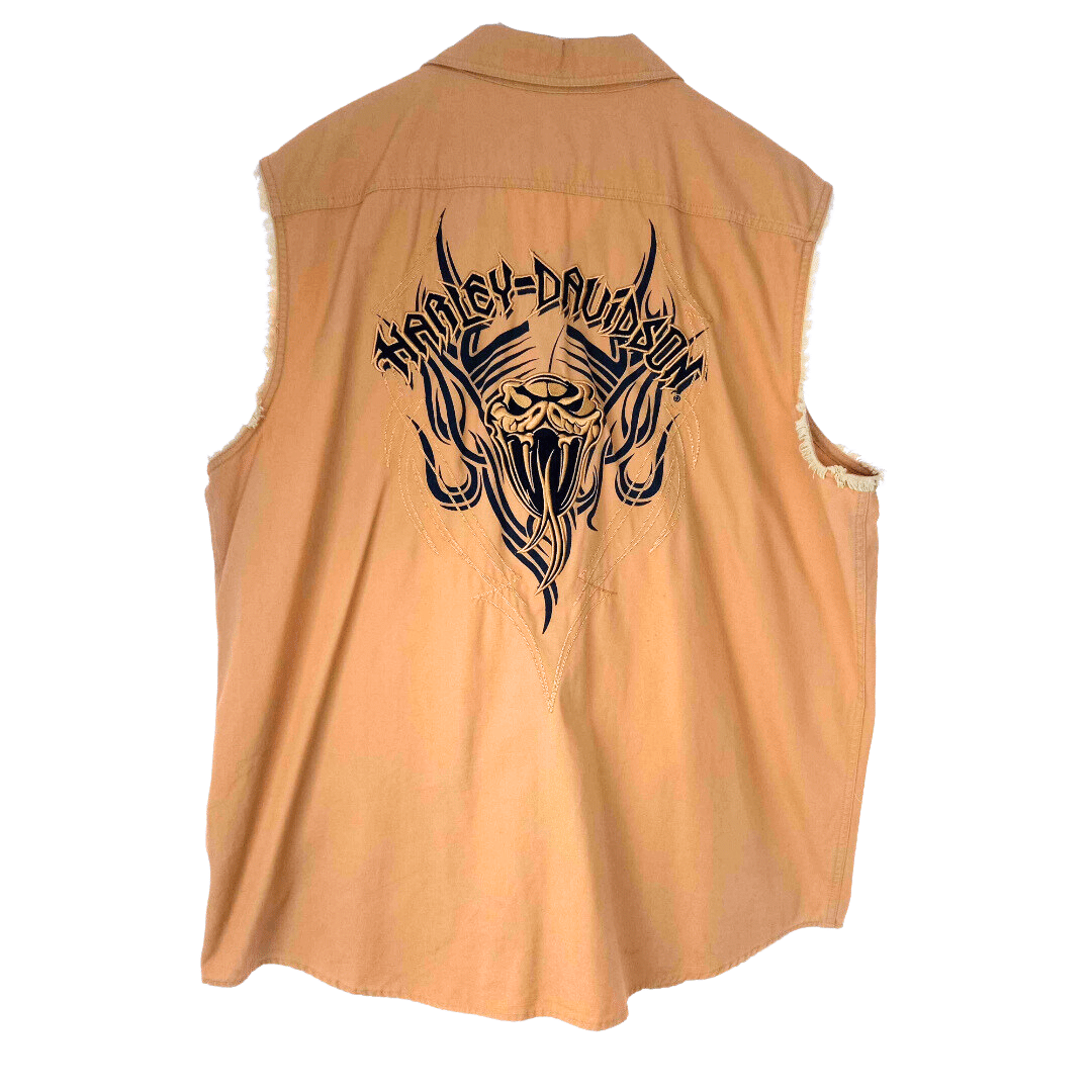 Harley Davidson sleeveless shirt with embroidery - 2XL