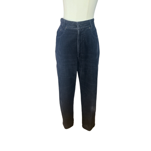 Black high waist corduroy pants - M