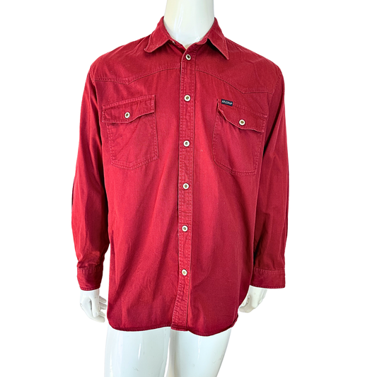 Red 90s cotton shirt - L