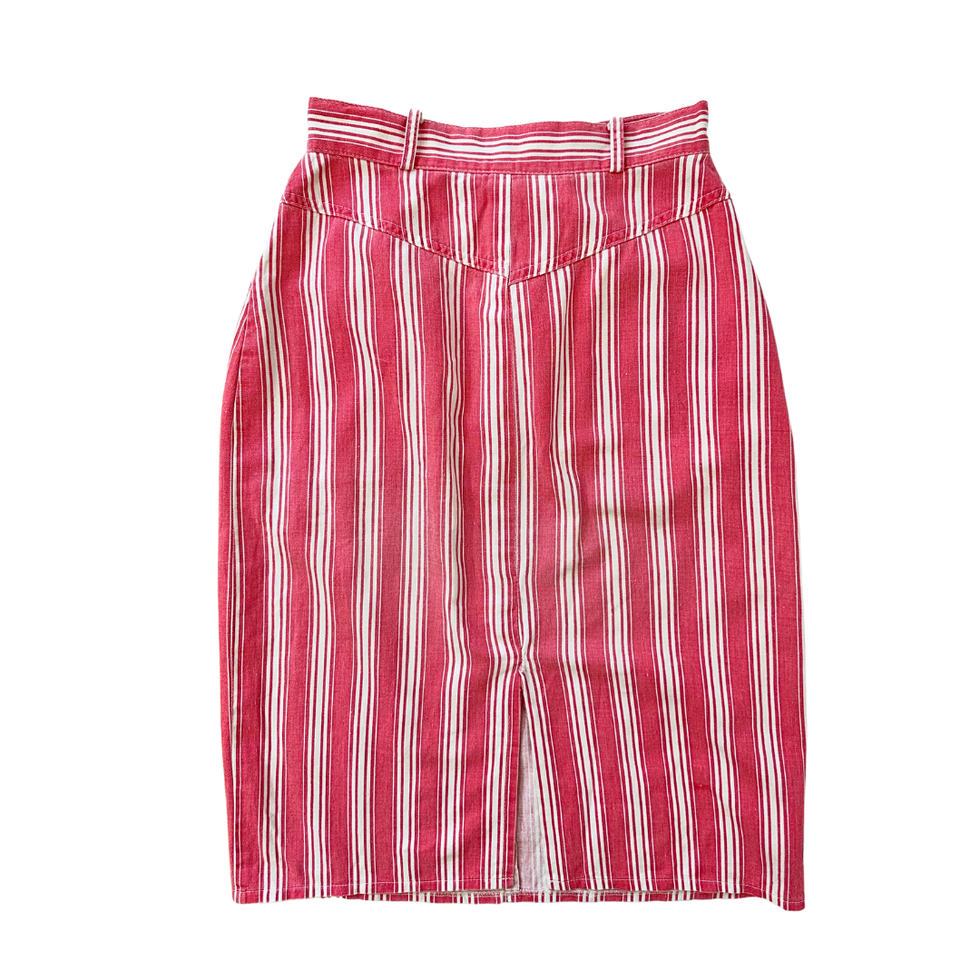 Vintage striped high waist pencil skirt - XS