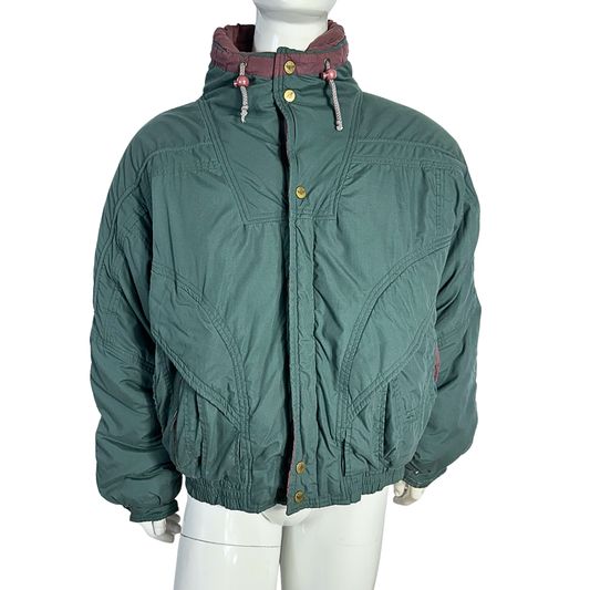 Green vintage padded bomber jacket - XL