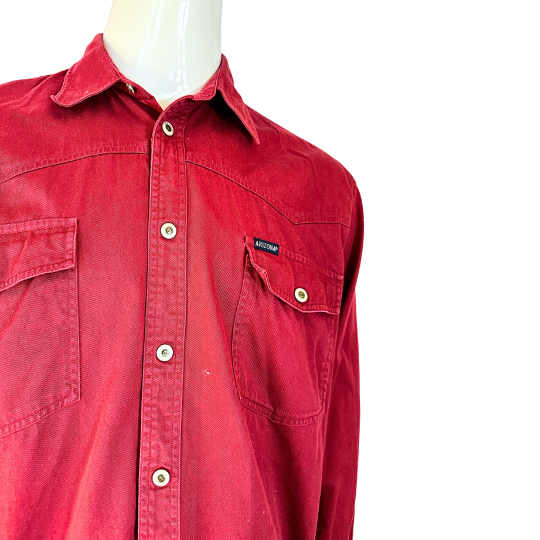 Red 90s cotton shirt - L