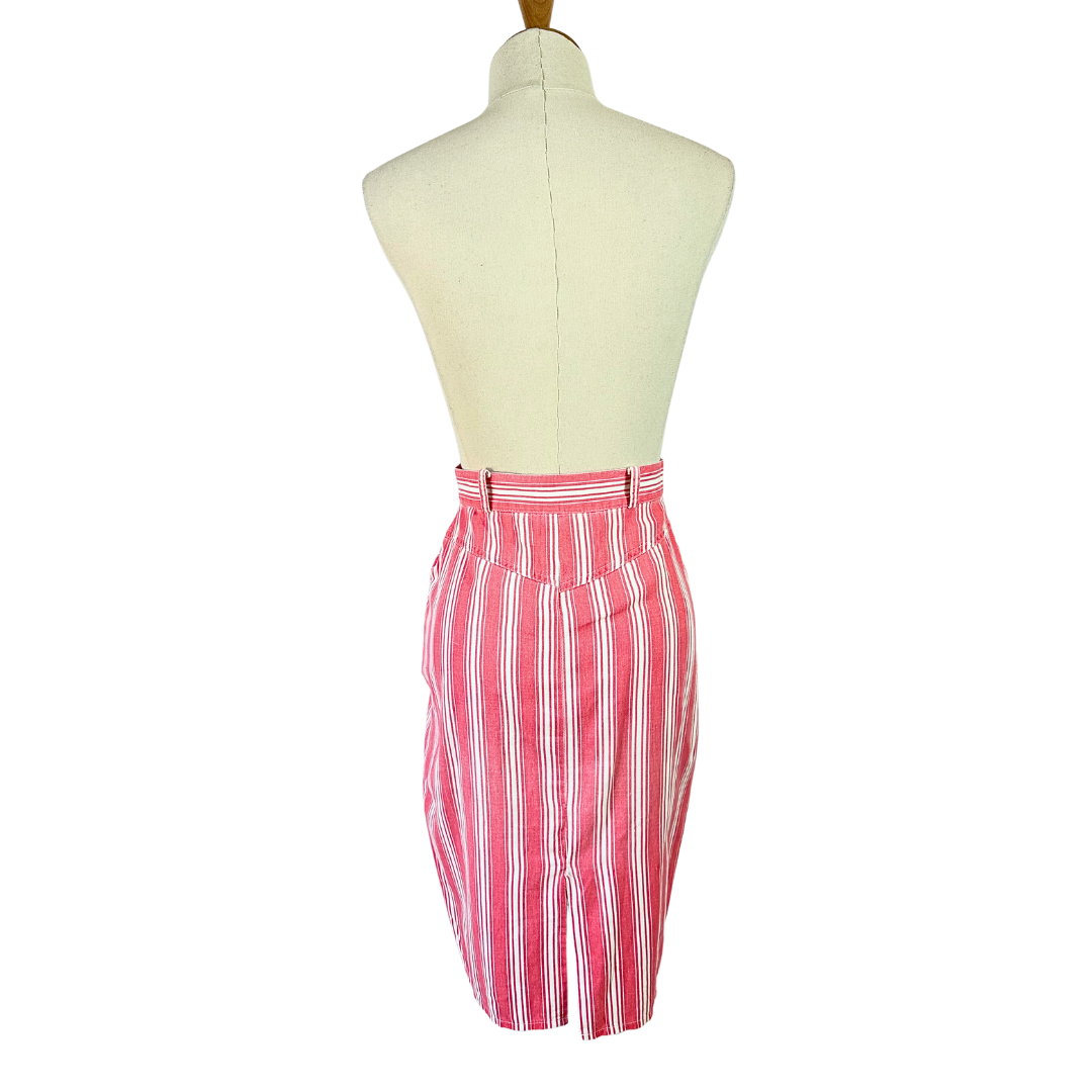 Vintage striped high waist pencil skirt - XS