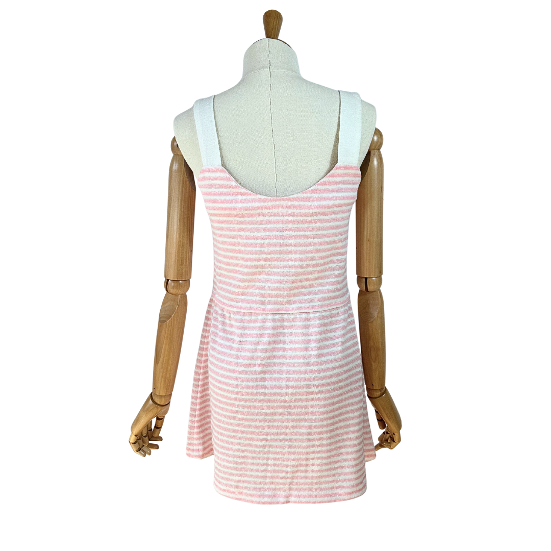 Vintage wide strap striped dress - S