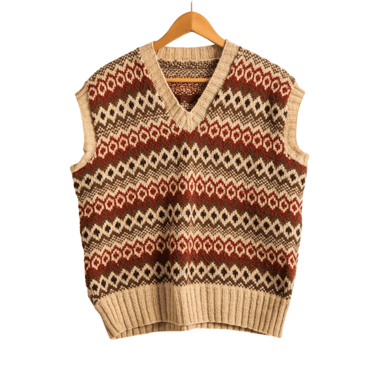 Diamond pattern knitted sweater vest - M/L