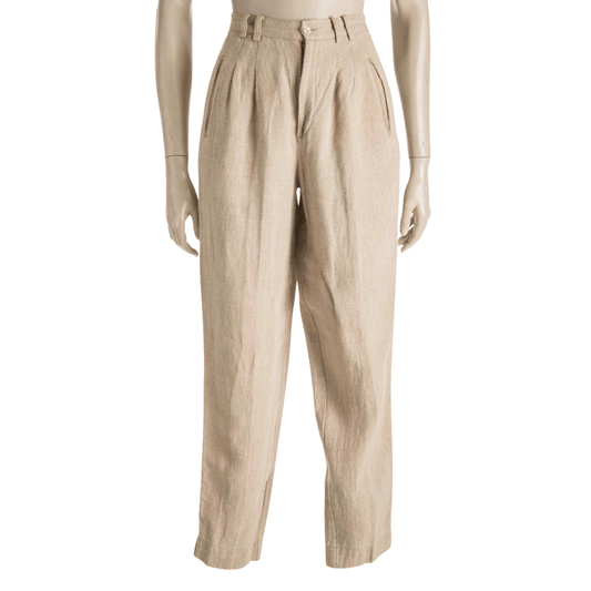 High waisted linen tapered pants - XS/S