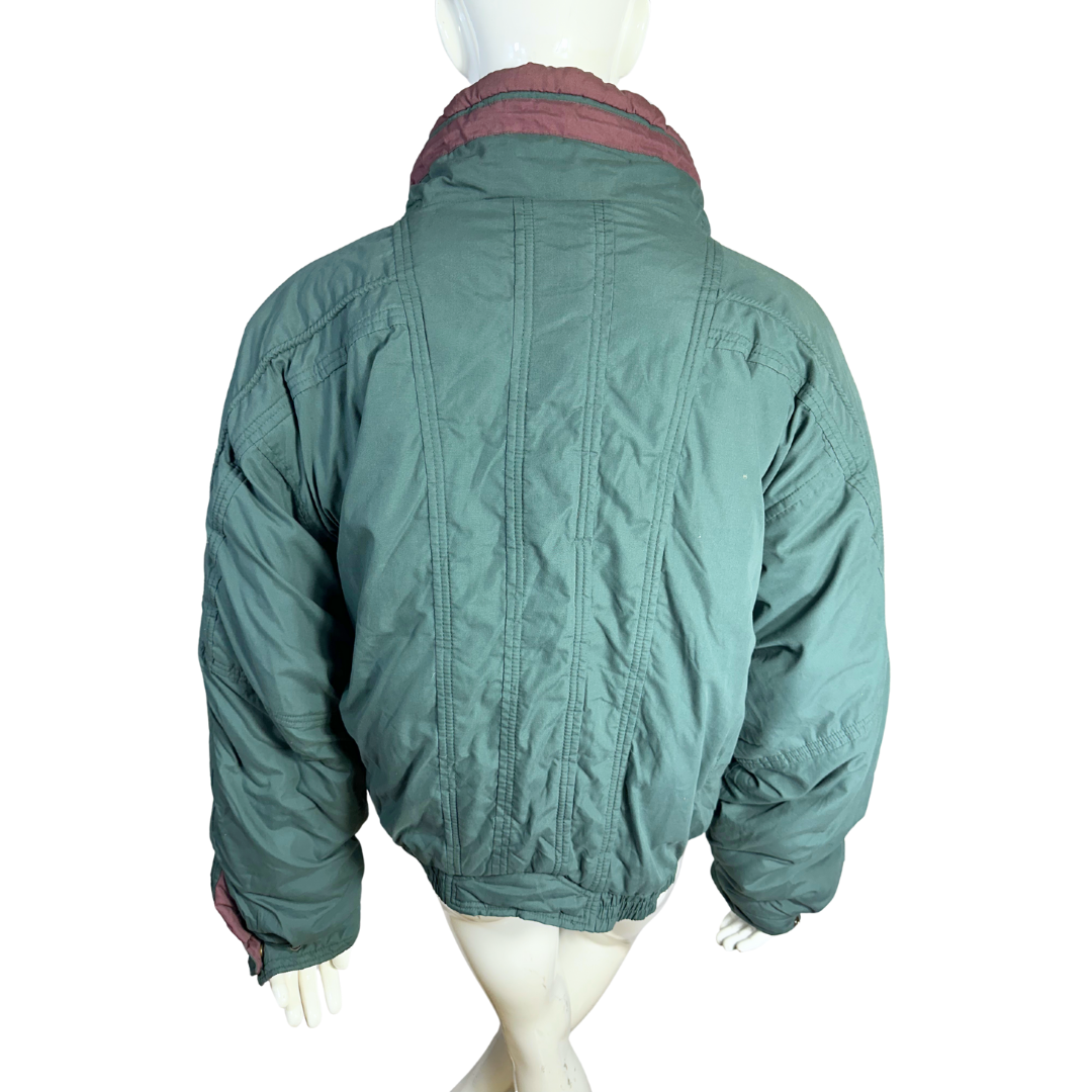 Green vintage padded bomber jacket - XL