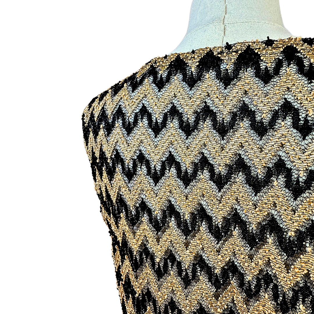 Black and gold chevron top - L