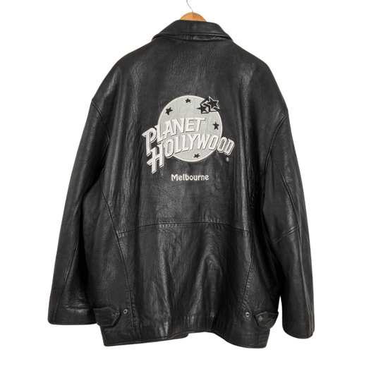 Planet Hollywood zipped up leather jacket - 2XL (Free Delivery)