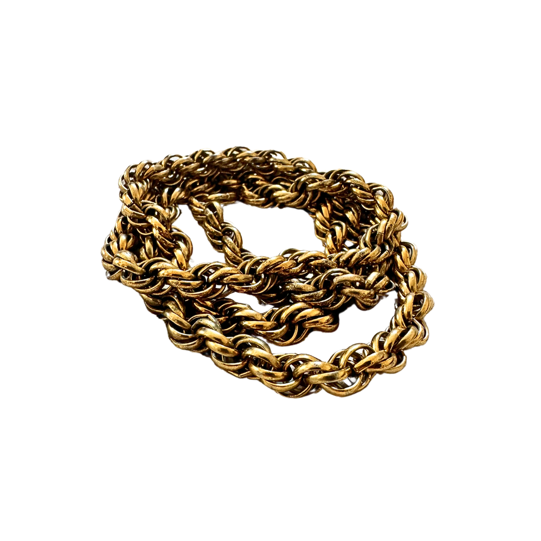 Gold vintage rope chain necklace