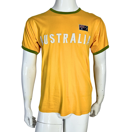 Yellow Australia ringer tshirt - M