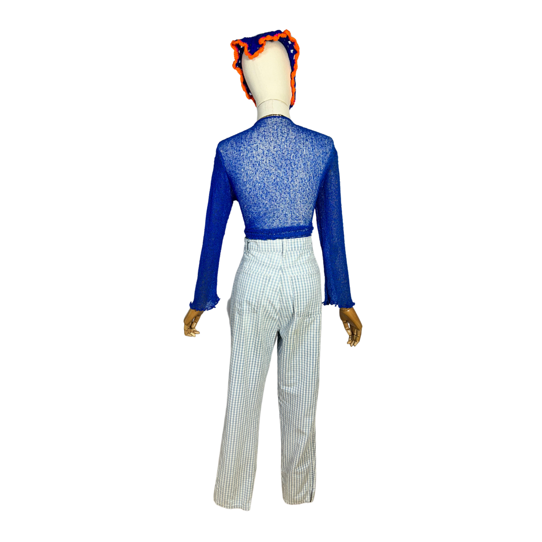 Vintage high waist gingham pants - M