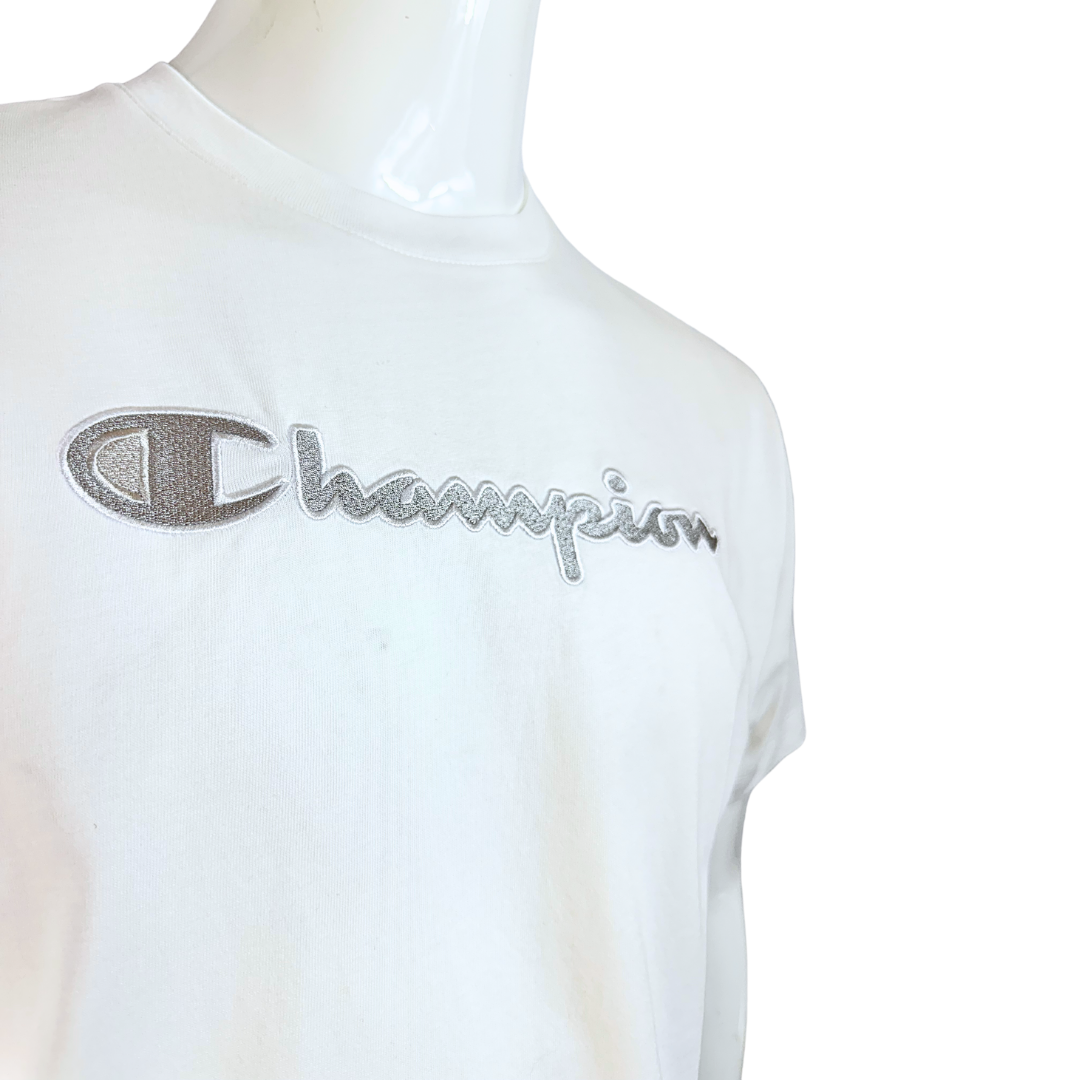 White Champion embroidered tshirt - M