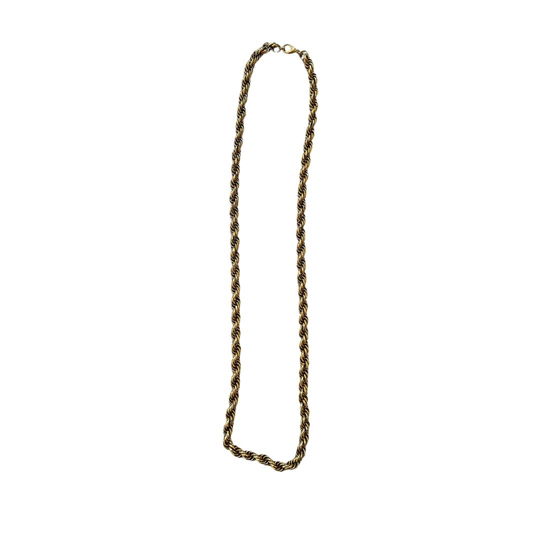 Gold vintage rope chain necklace