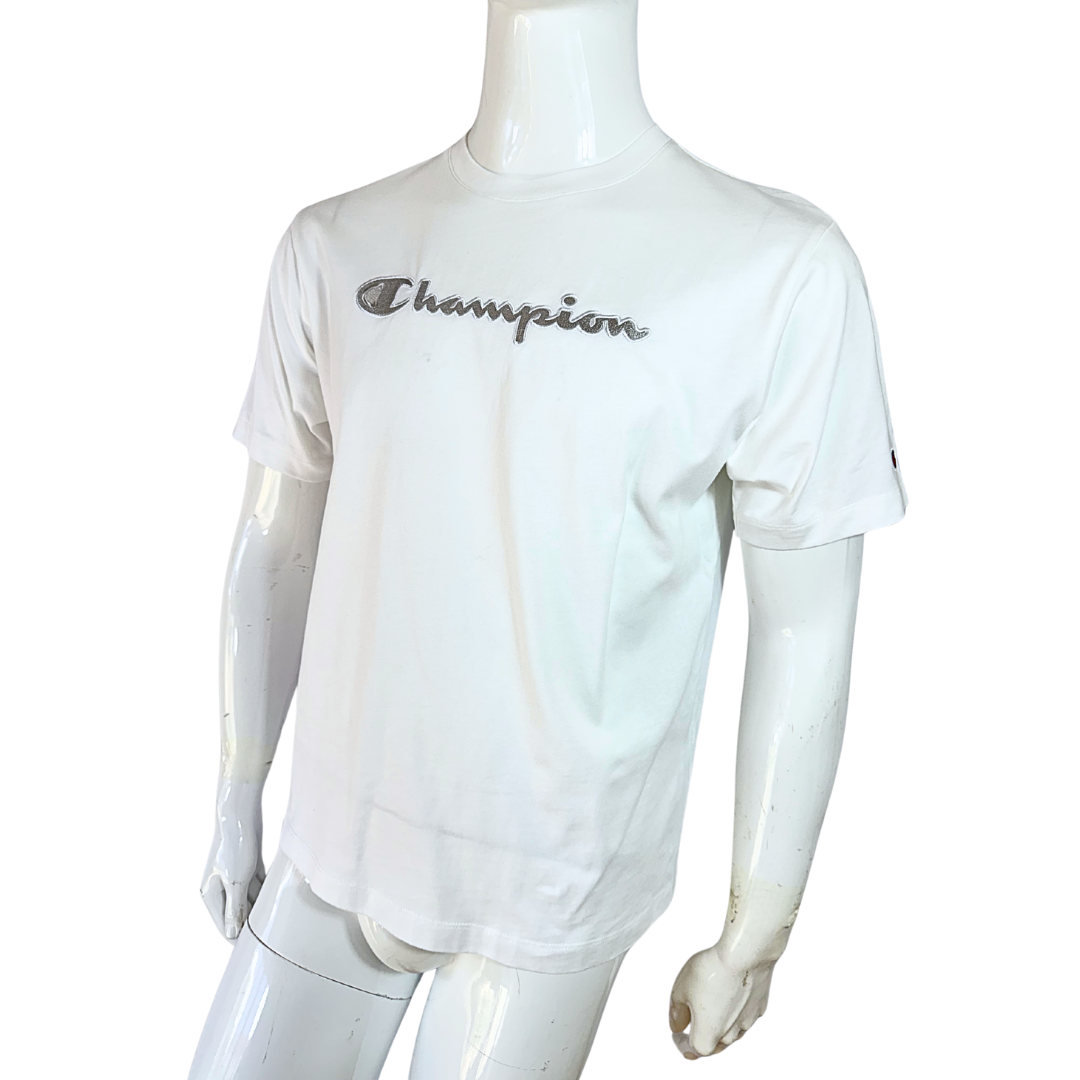 White Champion embroidered tshirt - M