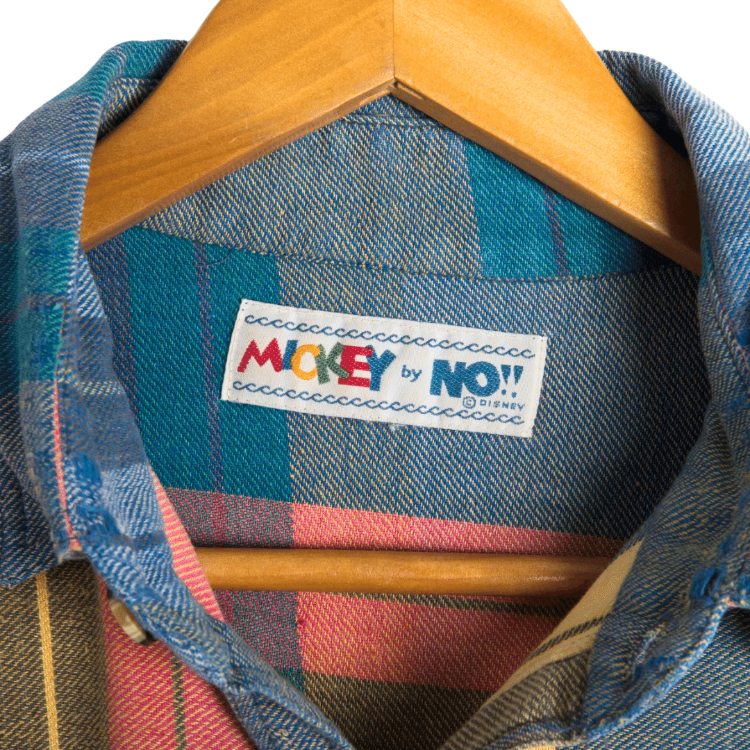 90s flannel longsleeve Mickey by No!! Disney shirt - S/M