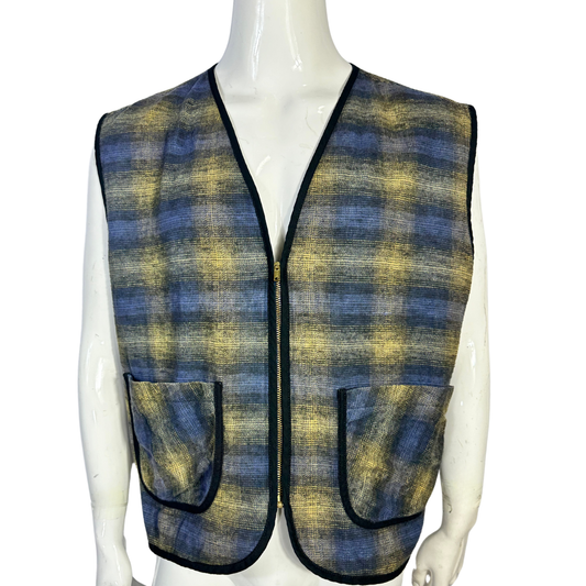 Vintage plaid vest jacket - XL
