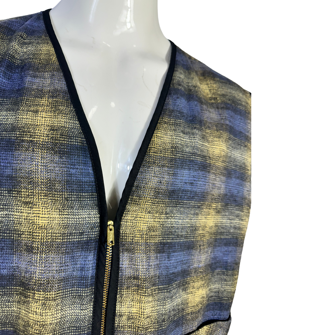 Vintage plaid vest jacket - XL